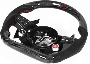 Volante de corrida, Substituição de fibra de carbono do volante do carro com fundo plano para RS3 RS4 RS5 RS6 RS7 TT R8 2010-2021 para atualização