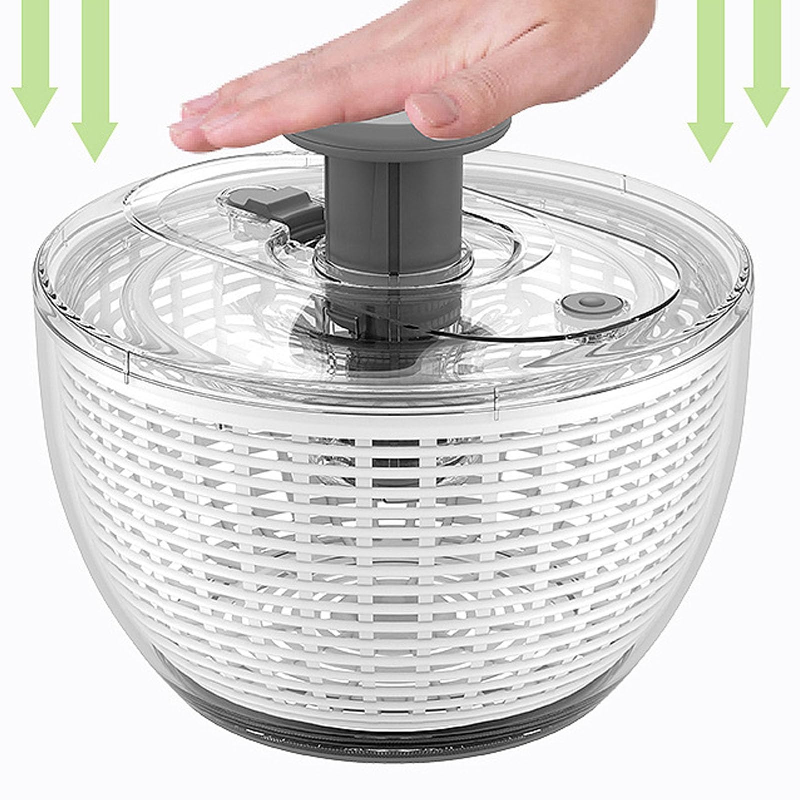 Laveuse à Fruits Essoreuse à Salade Grande capacité 3,6 L avec Passoire (gris foncé)