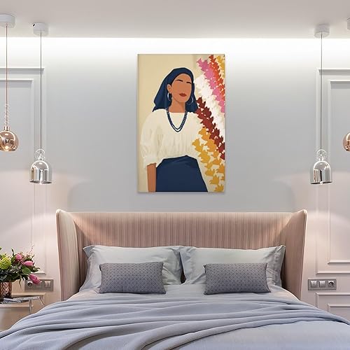 Miniatura 8 de Impresión de El Salvador, póster de mujeres salvadoreñas, vestido tradicional, desfile de palmeras, retrato de El S, lienzo de pintura artística