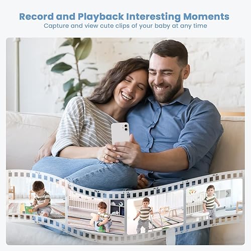 Miniatura 8 de ieGeek Monitor de bebé 2K con 2 cámaras, cámara WiFi de pantalla dividida de 5 pulgadas, audio de 2 vías, detección de movimiento y llanto, sensor