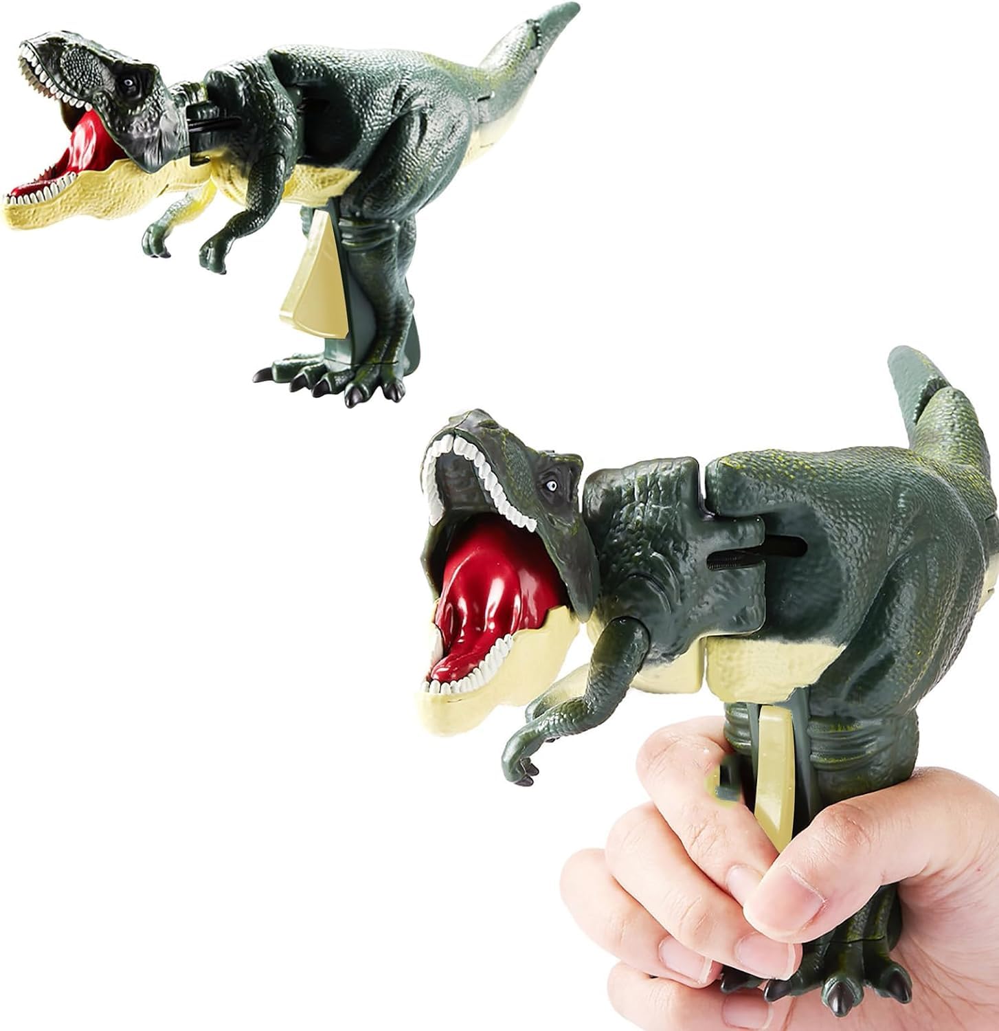 Generic Dinosaurio Zazaza Press Dinosaur Toy T-Rex Dino Zaza Tyrannosauru Model Vibrating Head and Tail Moving Dinosaur Vibrating Head and Tail Moving Dinosaur (Green)