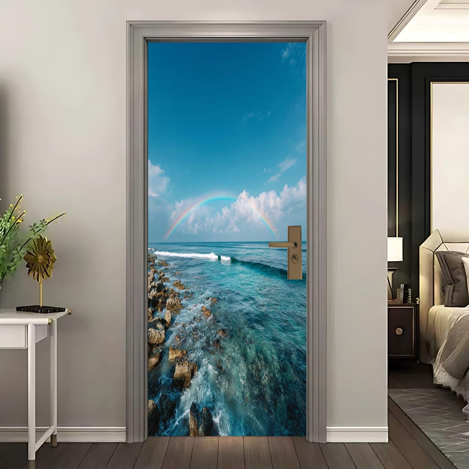 Sticker porte paysages naturels pour créer une ambiance évasion dans la chambre