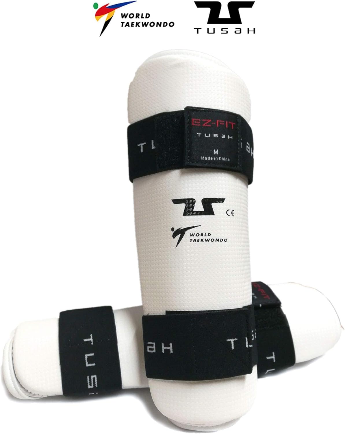 Tusah Taekwondo WT Approved Shin Pads Shin Guards White Adult Kids