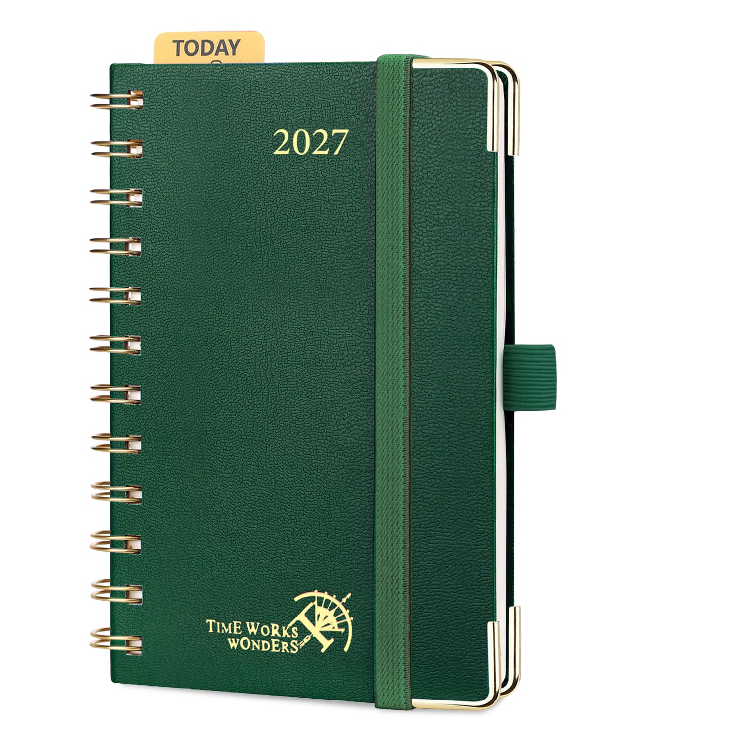POPRUN Small Diary 2027 Pocket Diary Week To View Spiral Hardcover A6