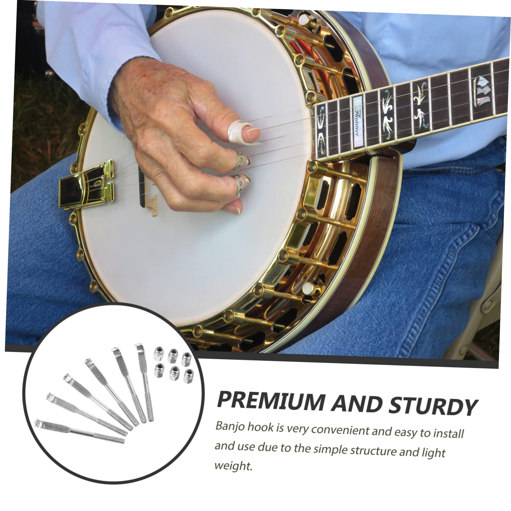 UPKOCH 48pièces De Banjo Métal Accessoires De Remplacement Pour Banjo Et Écrous De Support Pour Instruments De Musique