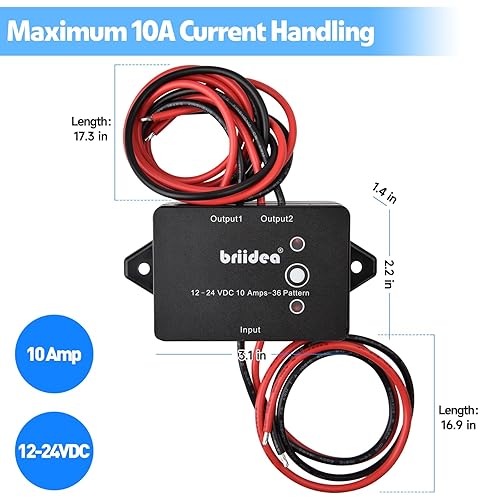 Miniatura 3 de Briidea Kit de relé de intermitente electrónico alterno, 36 patrones intermitentes por un solo botón cambian rápidamente, 10 amperios 12-24 V CC,