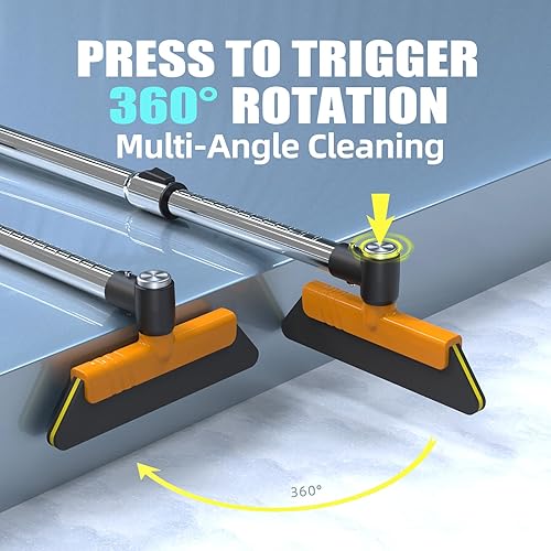 Miniatura 4 de REALYOU Rascador de hielo de 37.4 pulgadas y cepillo de nieve extensible de 12 engranajes para parabrisas de automóvil con cabezal de cepillo