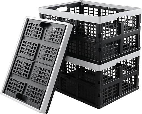 Miniatura 5 de Inhouse 3 paquetes de cajas plegables de leche de 34 cuartos de galón, caja de almacenamiento plegable de plástico