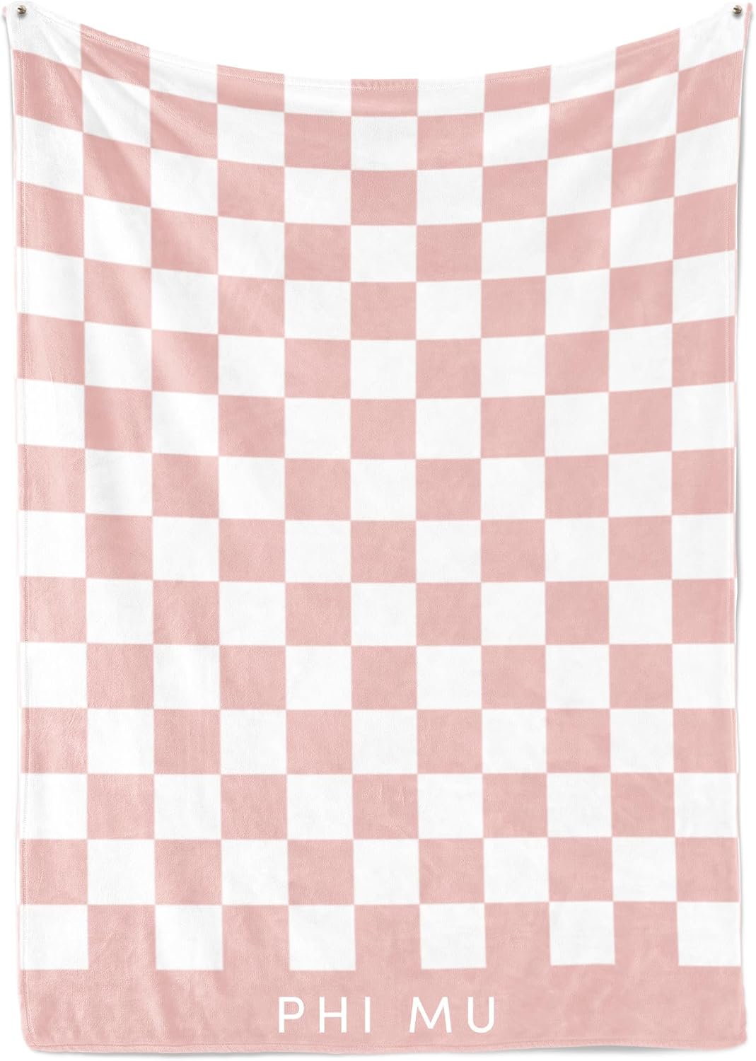 Sorority Shop Phi Mu Thick Blanket - Stylish Checkered Blanket Perfect for Big Little Sorority Gifts - Soft, Cozy, and Comfortable Gift Blanket for Women - 50" X 62"