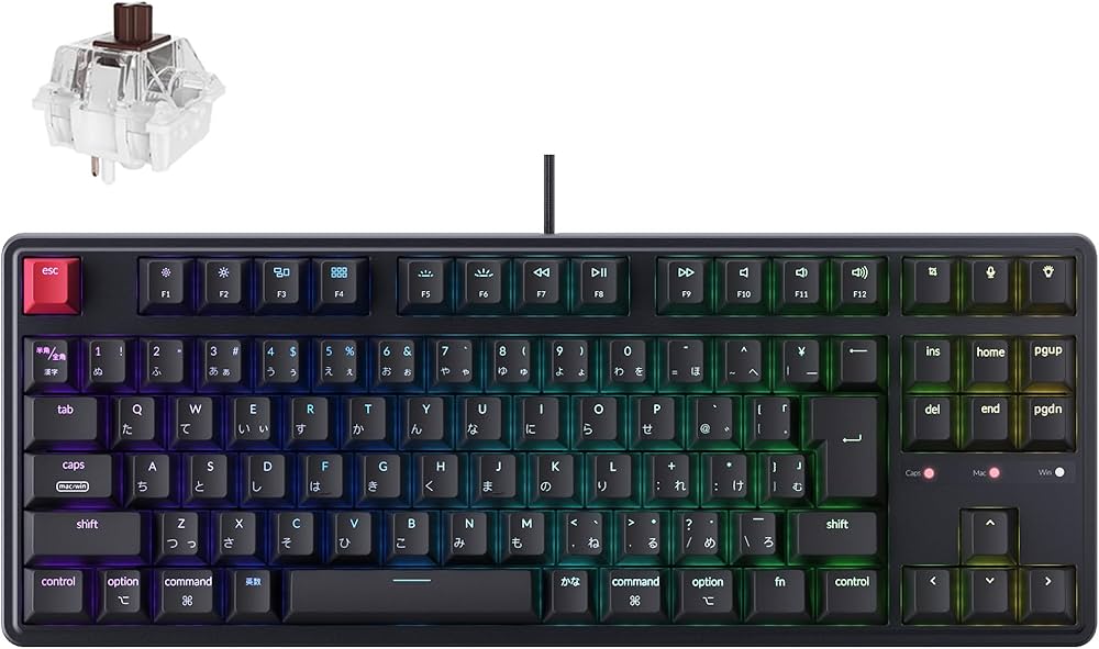 Amazon | 【国内正規品】Keychron C3 Pro 8K RGB TKL 80%配列 JIS