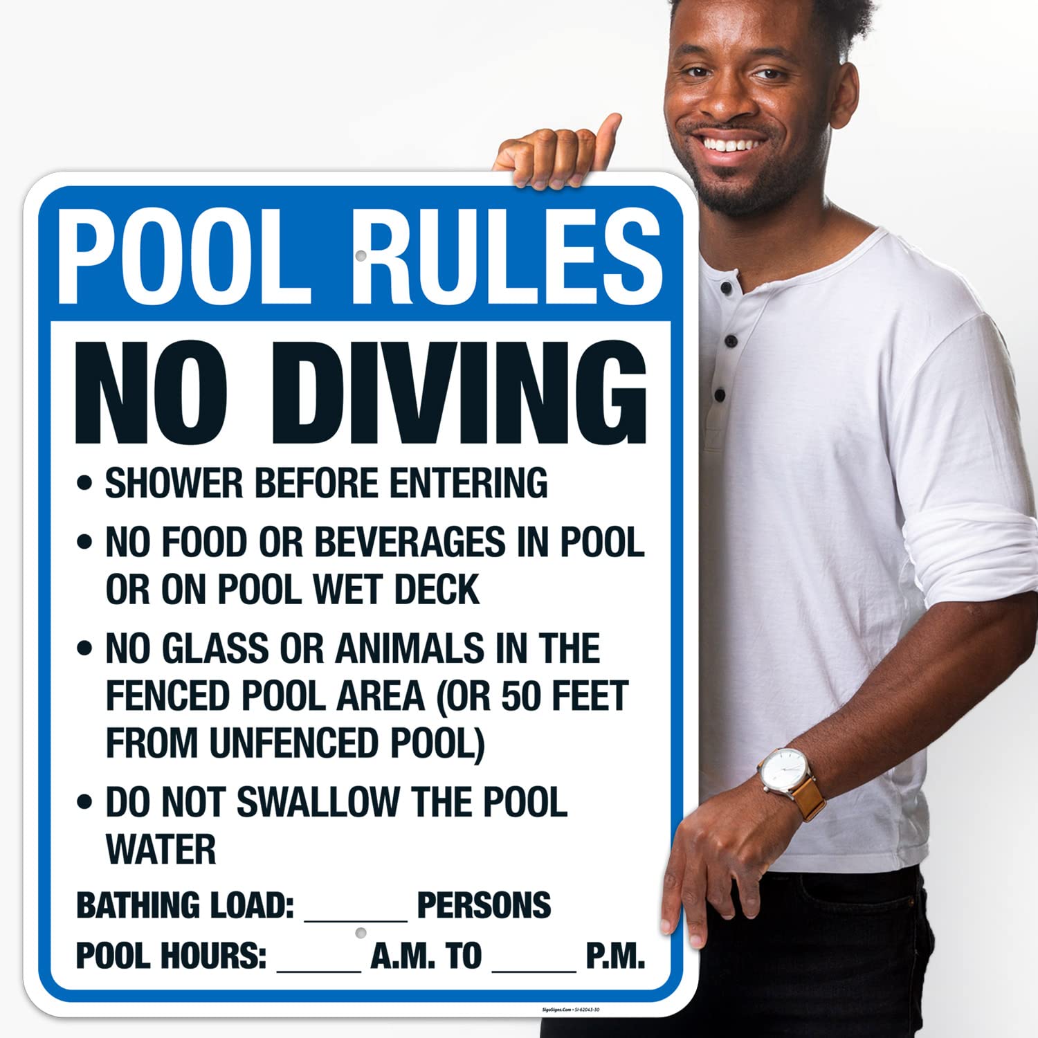 Florida Pool Rules Sign, Complies with State of Florida Pool Safety Code, 24x30 Inches, Rust Free .063 Aluminum, Fade Resistant, Made in USA