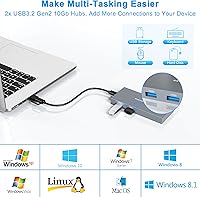 Vista 5 de Lector de tarjetas CFexpress tipo B 8 en 1 con 2 USB de 10 GB, USB 3.2 Gen2 10Gbps CF Express Reader hub para CFexpress tipo B/SD/TF/CF/XD/MS/USB
