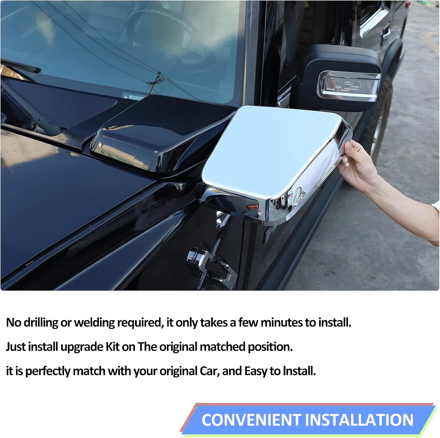Hood Side Air Intake Vent Cover Compatible with Hummer H2 2003-2009 Accessories, Front Hood Side Air Intake Decor, Hood Vents Cover Moulding Bezel, Engine Hood Cover, ABS (Sliver)
