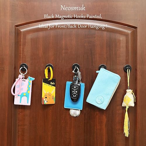 Vista 148 de NEOSMUK - Ganchos magnéticos de alta resistencia con imanes extrafuertes para colgar en refrigerador, crucero, cabinas o parrilla, color blanco