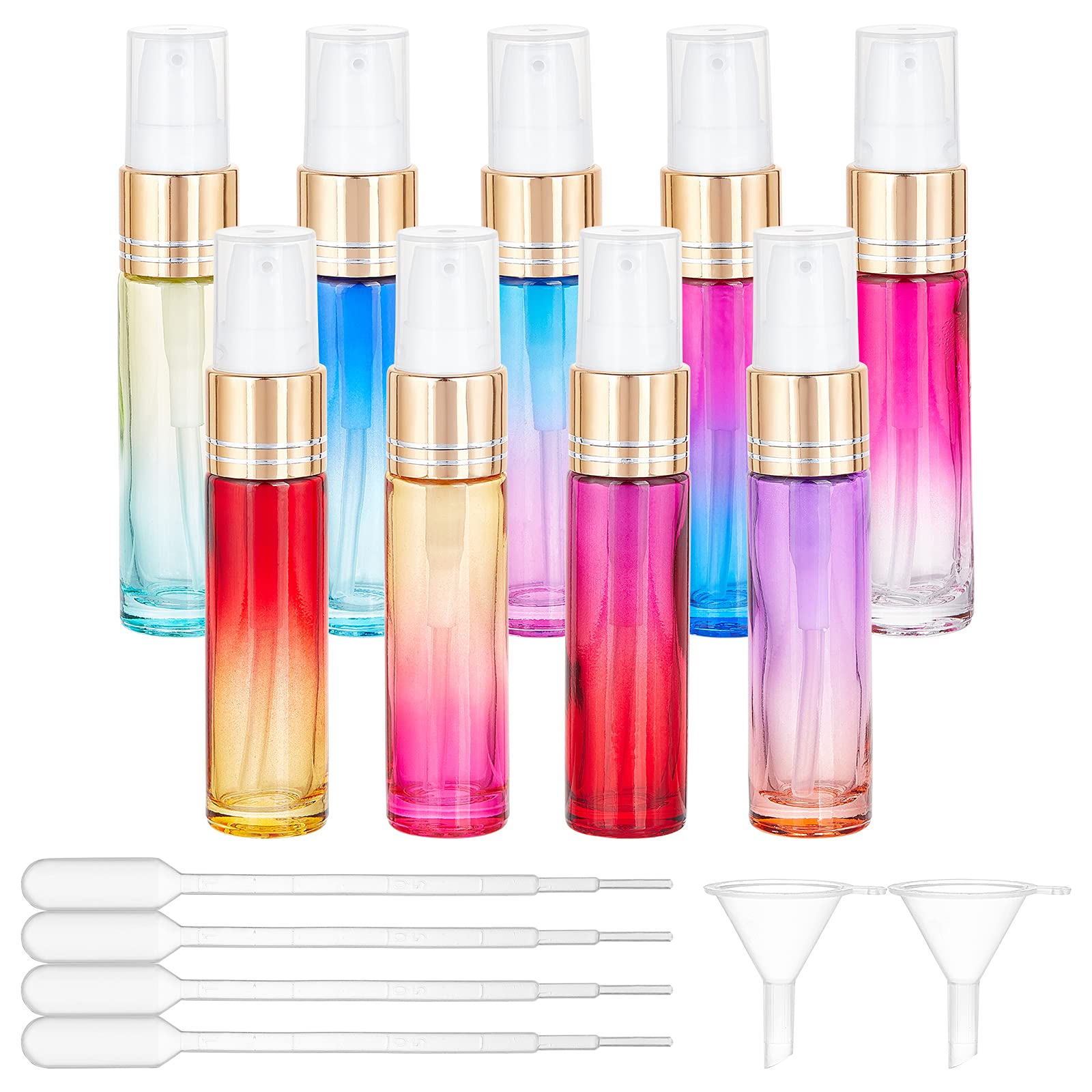 Botellas pulverizadoras de cristal BENECREAT con dosificador dorado de aluminio premium