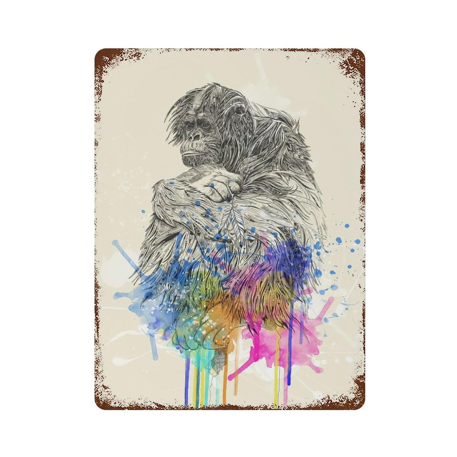 Contemplation Vintage Metal Tin Sign 15.7"x11.8", for Garage, Bar And Workshop Decor, Old School Wall Decor