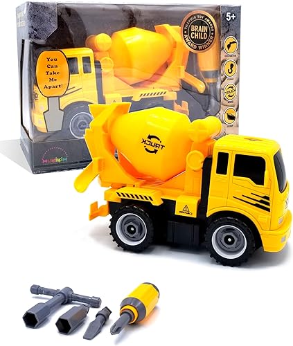 MUKIKIM Construye un camión - Mezclador. Desarme y vuelva a armarlo + alimentado por fricción (2 juguetes en 1!) Impresionante juguete galardonado