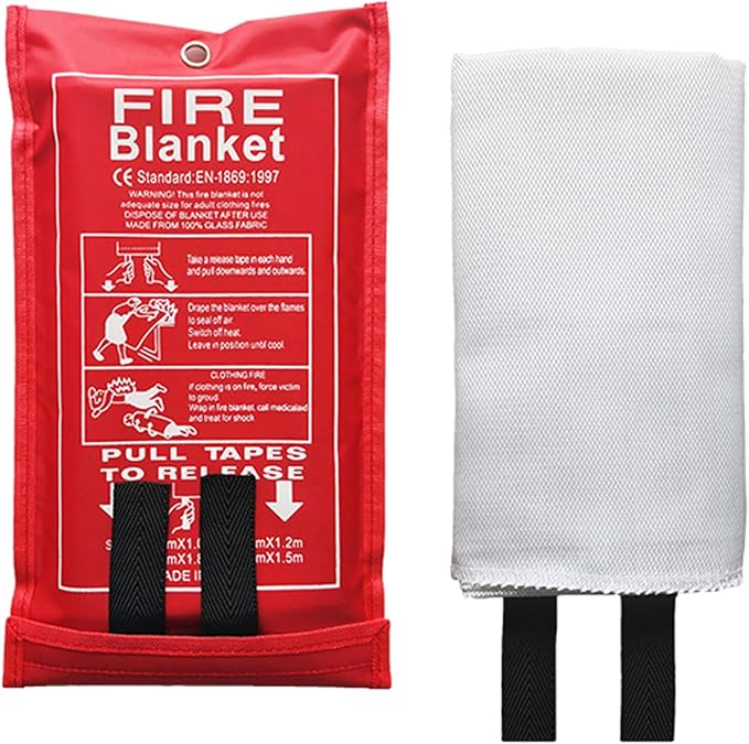 (1 * 1m) Fiberglass Fire Blanket for Home and Kitchen Fire Emergency