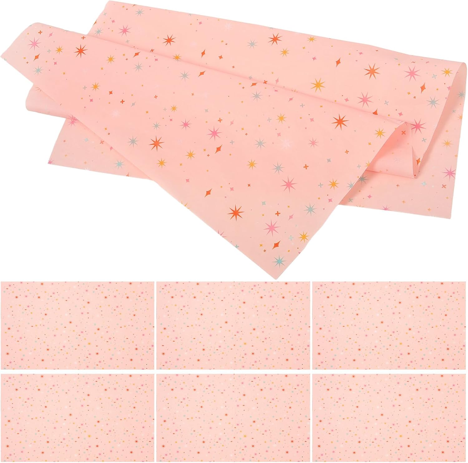 LIFKOME Colorful Star Tissue Paper 30 Sheets 50x35cm Bouquet Wrapping Paper Floral Wrap for DIY Crafts Party and Birthday Decoration