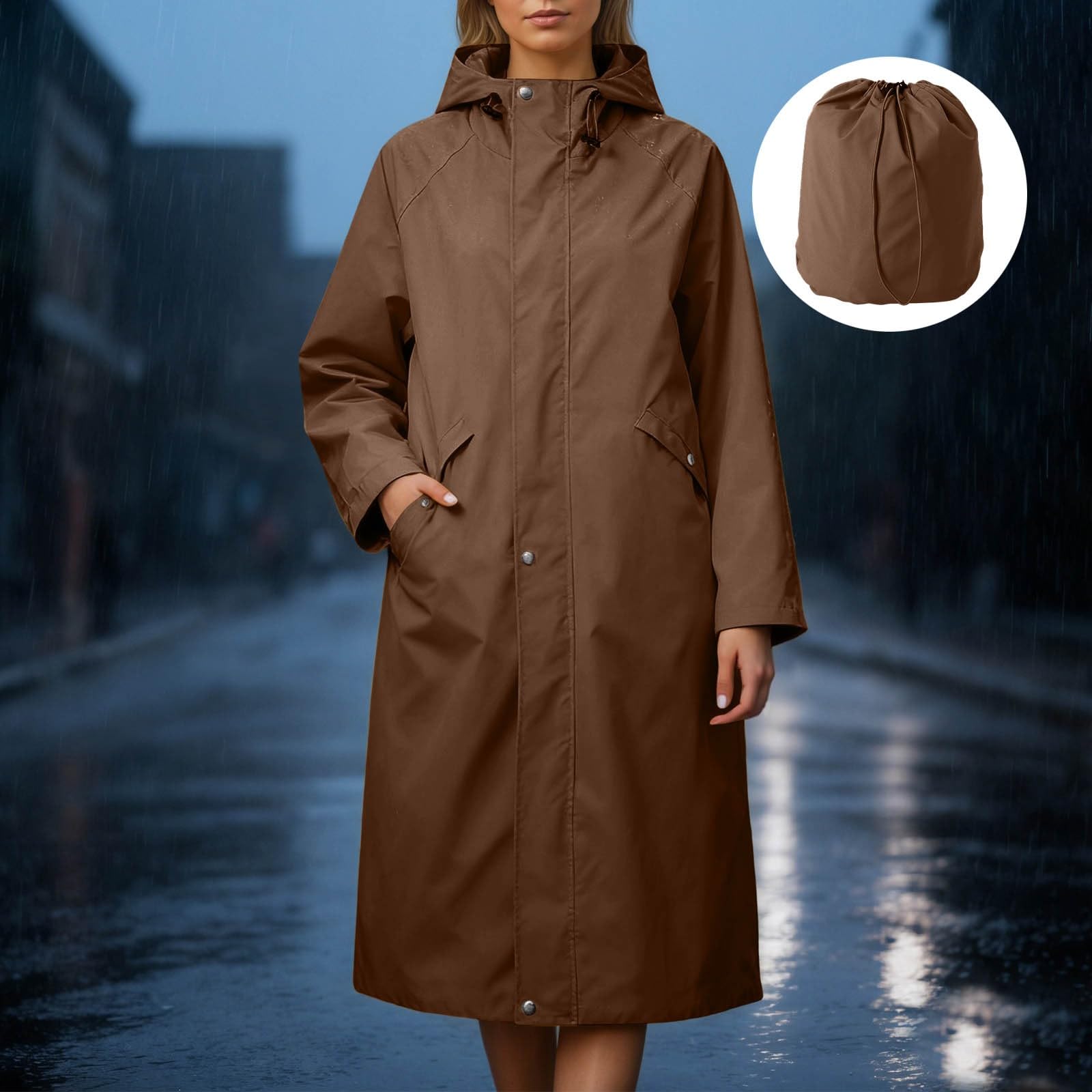 Generisch Chubasquero para hombre y mujer, impermeable, chaqueta cortavientos, poncho de lluvia, ligero, portátil, cortavientos, chubasquero, impermeable, para senderismo, ciclismo, con mangas largas