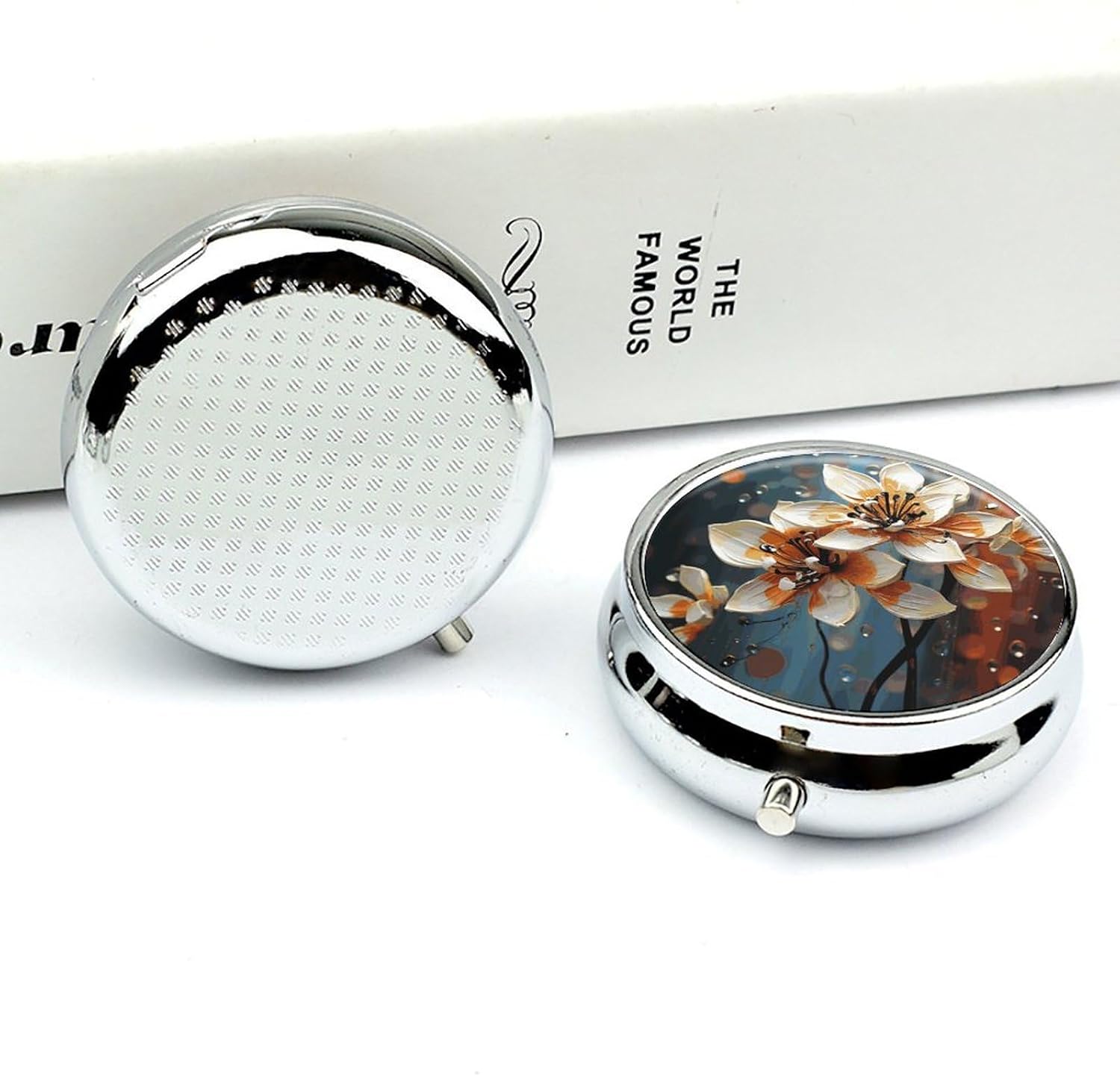 Modern Flower Round Pill Box Pill Case image 5