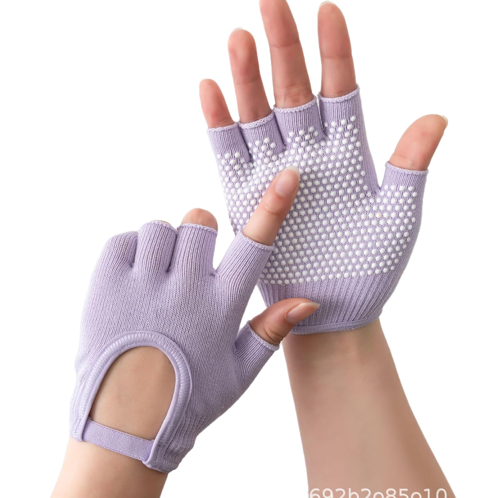 EXCBIOZ 1 Pair Silicone Anti-Slip Five Finger Workout Gloves for Women & Men - Exercise, Fitness, Yoga, Pilates - Purple