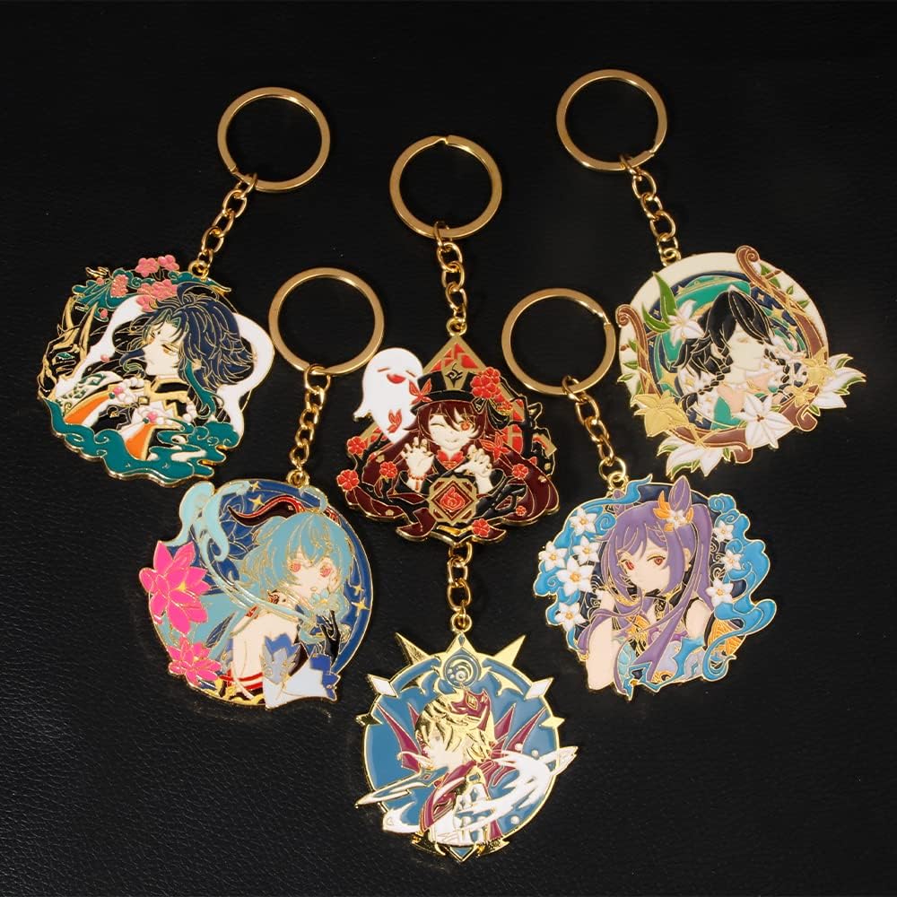 SONGCHANGJEWELRY Genshin Impact Cosplay Keychains - Multiple Game Figure - Genshin Impact Quality Gifts for Men Women Fans
