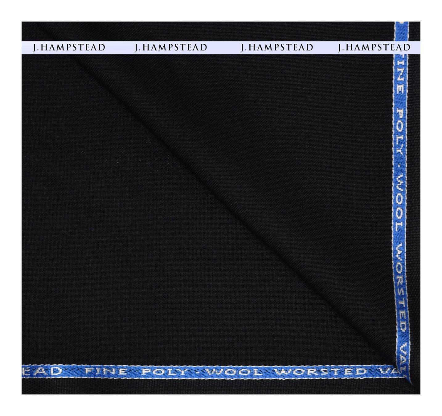 J.HAMPSTEAD BLACK COLOURED WOOL BLENDED MATTY UNSTITCHED SUIT FABRIC - 3.0 METRES / VV7227-picture-55