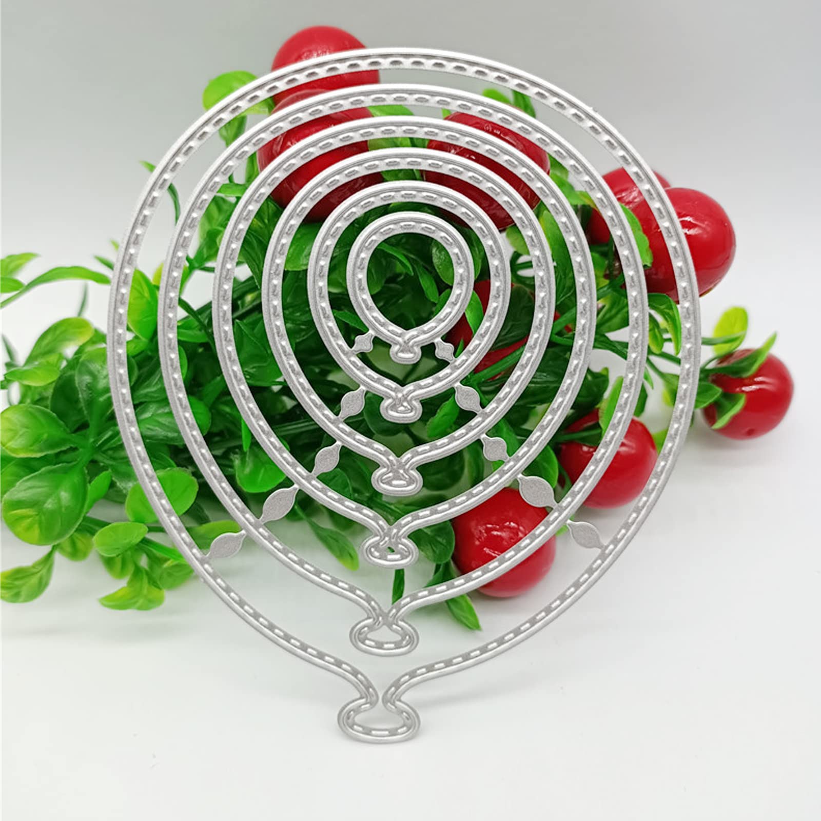 Stencil Per Fustelle Da Taglio 4 Pezzi - Ghirlanda, Palloncino, Rosa, Farfalla