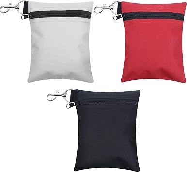 3pcs Golf Tee Bag Pouch Holder Golf Accessory Bag Valuables Pouch