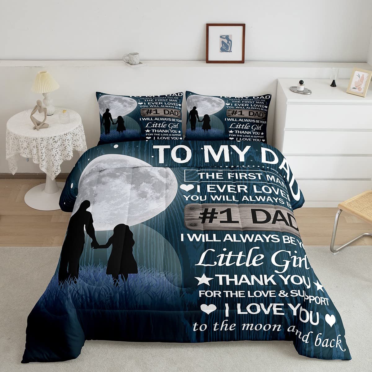 Coperta In Flanella Regalo Per Papà Con Frasi D'Amore - Morbida E Calda, 150x200 Cm, Lavabile