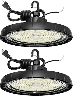 UFO LED High Bay Light, 100W Adjustable Wattage, Max 26000LM 6500K, 2 Pack