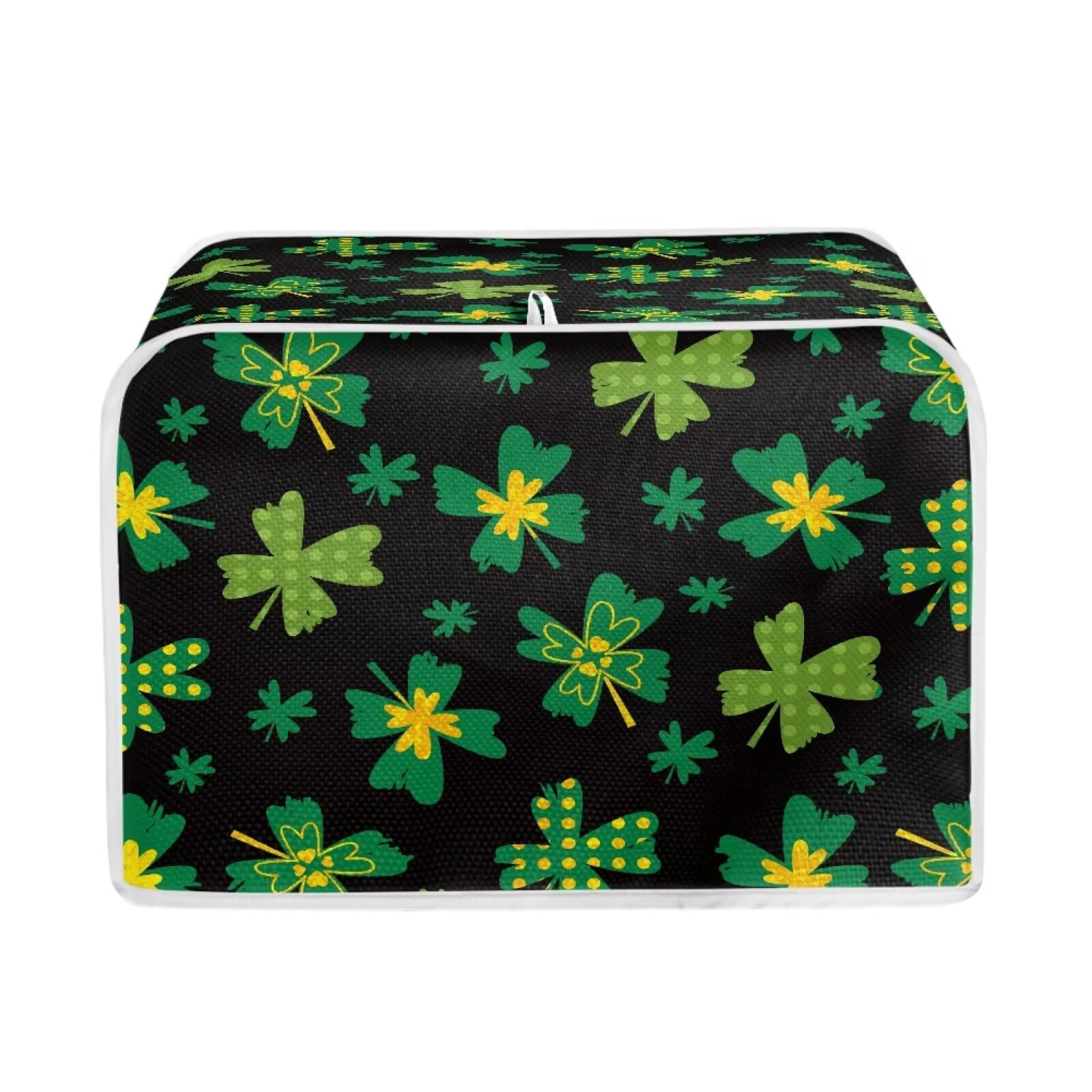 Lucky Shamrock Toaster Covers Kitchen Accessories Small Kitchen Appliance Toasters 4 Slice Women Kitchen Tool with Top Hook Polyester Quilted Multicolor