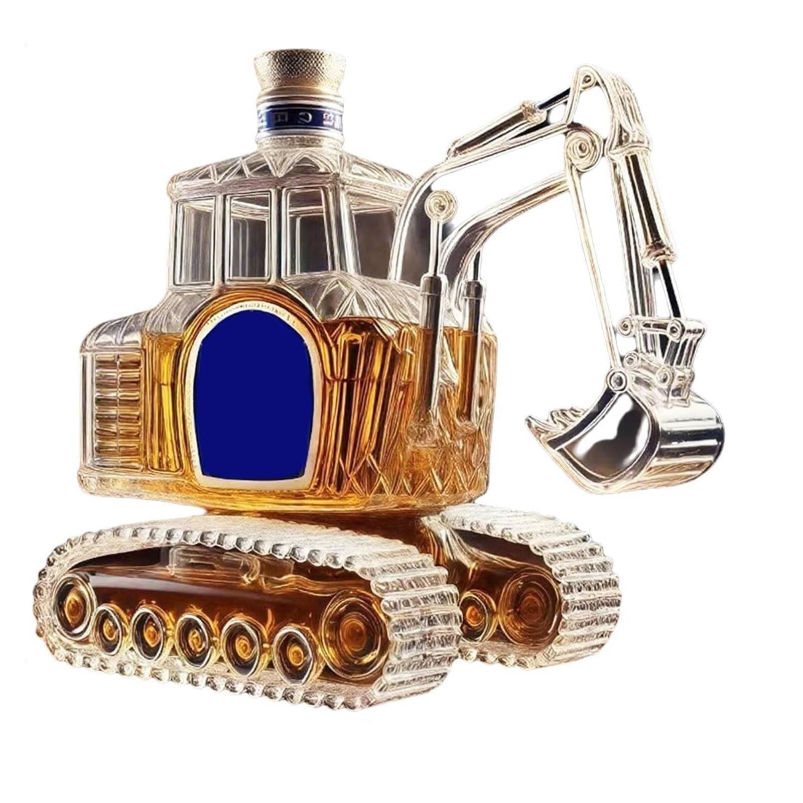 Bottiglia decanter per whisky da 300 ml, statua artistica, bottiglia di whisky e vino a forma di escavatore 3D, caraffa vuota per vino intagliata a mano, regalo per casa, bar e ufficio