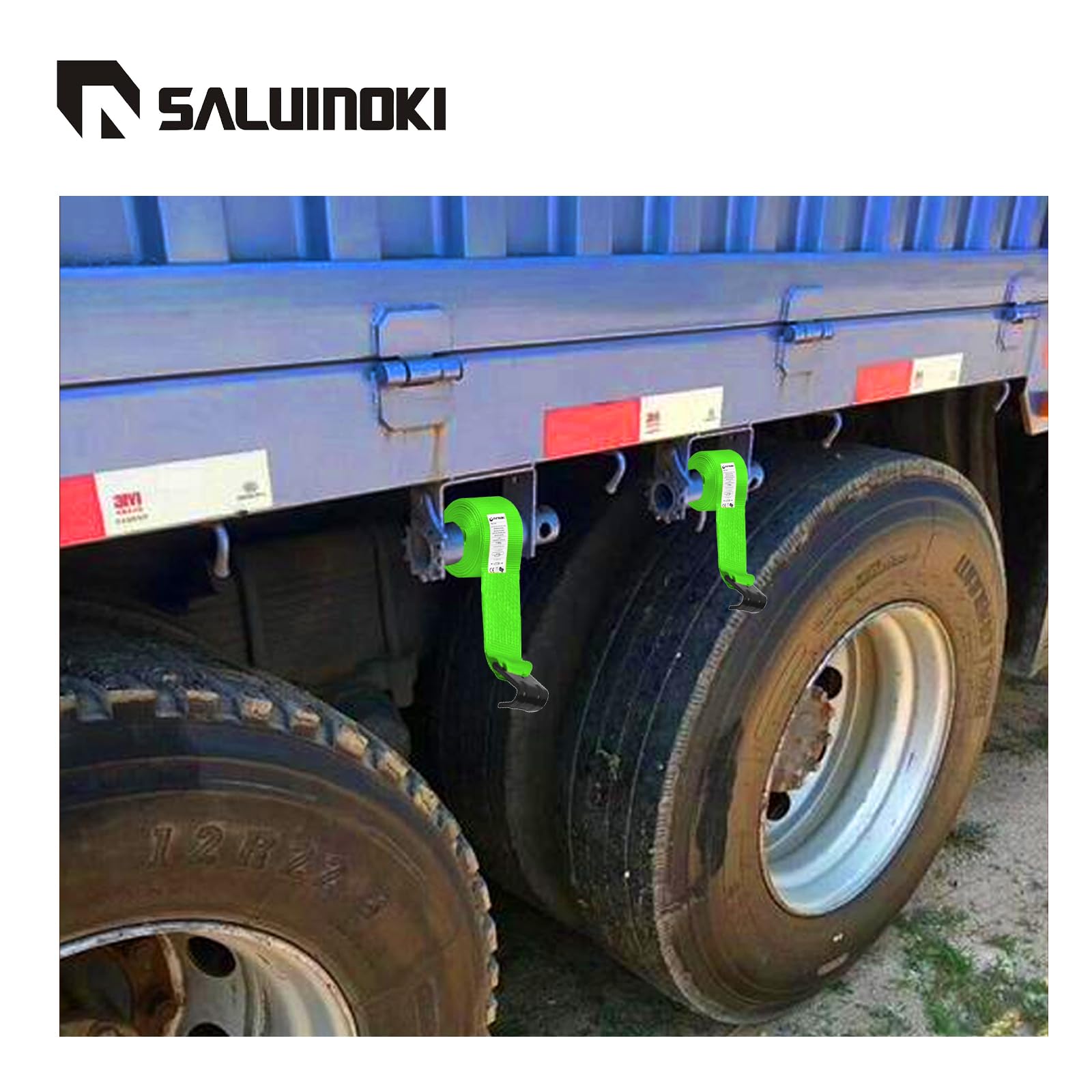 Confezione da 12 cinghie piatte da 10,2 cm, 10,2 x 30 cm, per camion, rimorchi, argani, resistenti, cinghie a cricchetto da 10,2 cm, a base piatta, colore verde