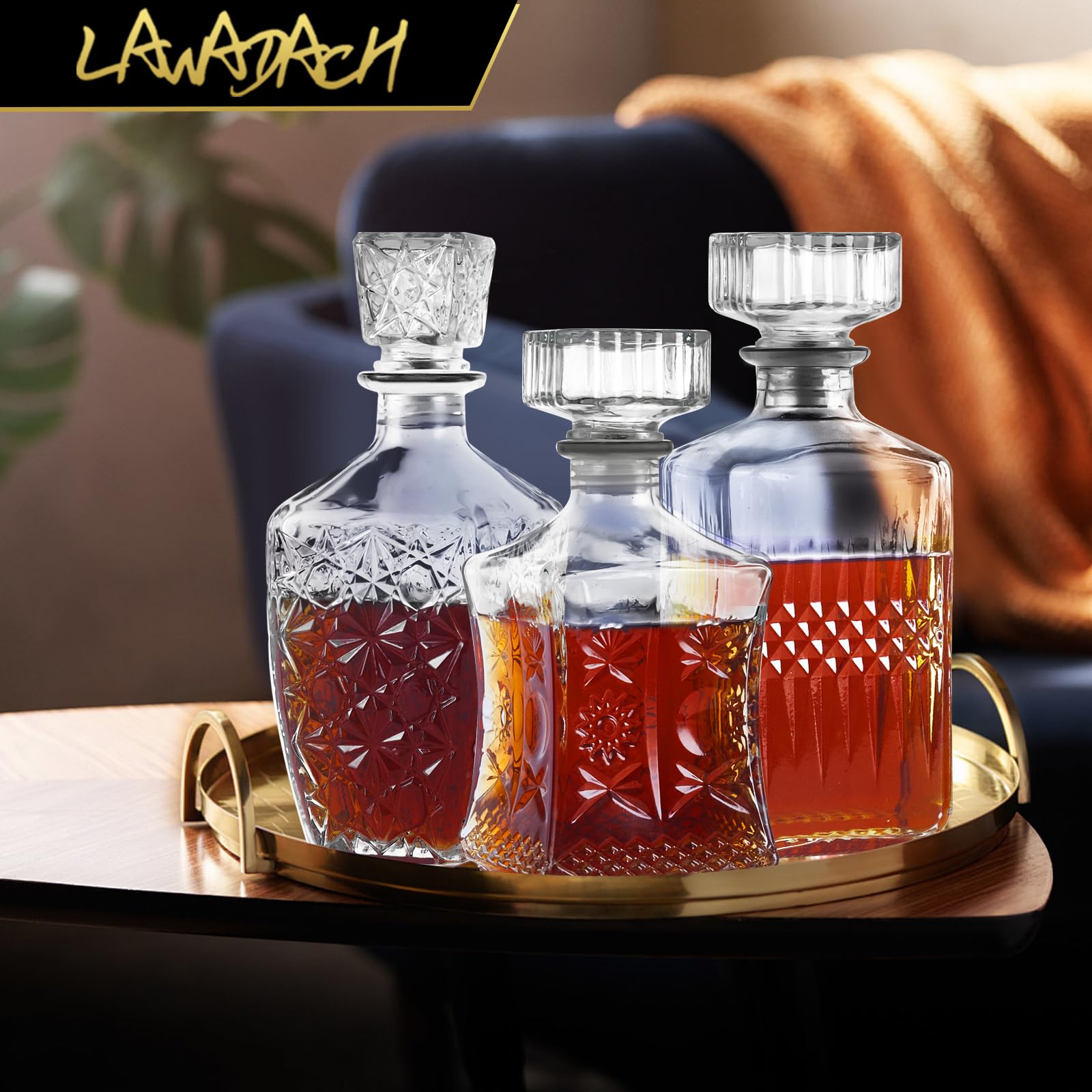 LAWADACH Liquor Decanters Whiskey Decanter Set Creative Glass - View #14