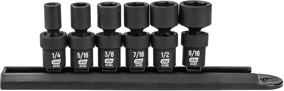 GEARWRENCH 6 Piece 1/4" Drive 6 Pt Universal Impact SAE Socket Set | 84904