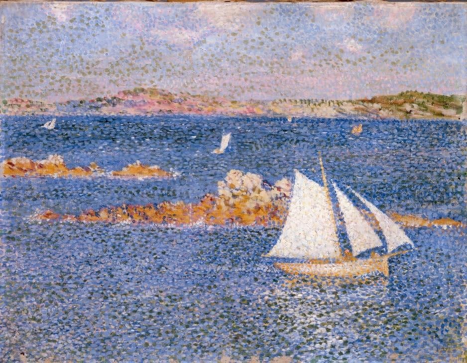Cuadro en lienzo de 60x90cm de Théo Van Rysselberghe para decoración de pared de dormitorio