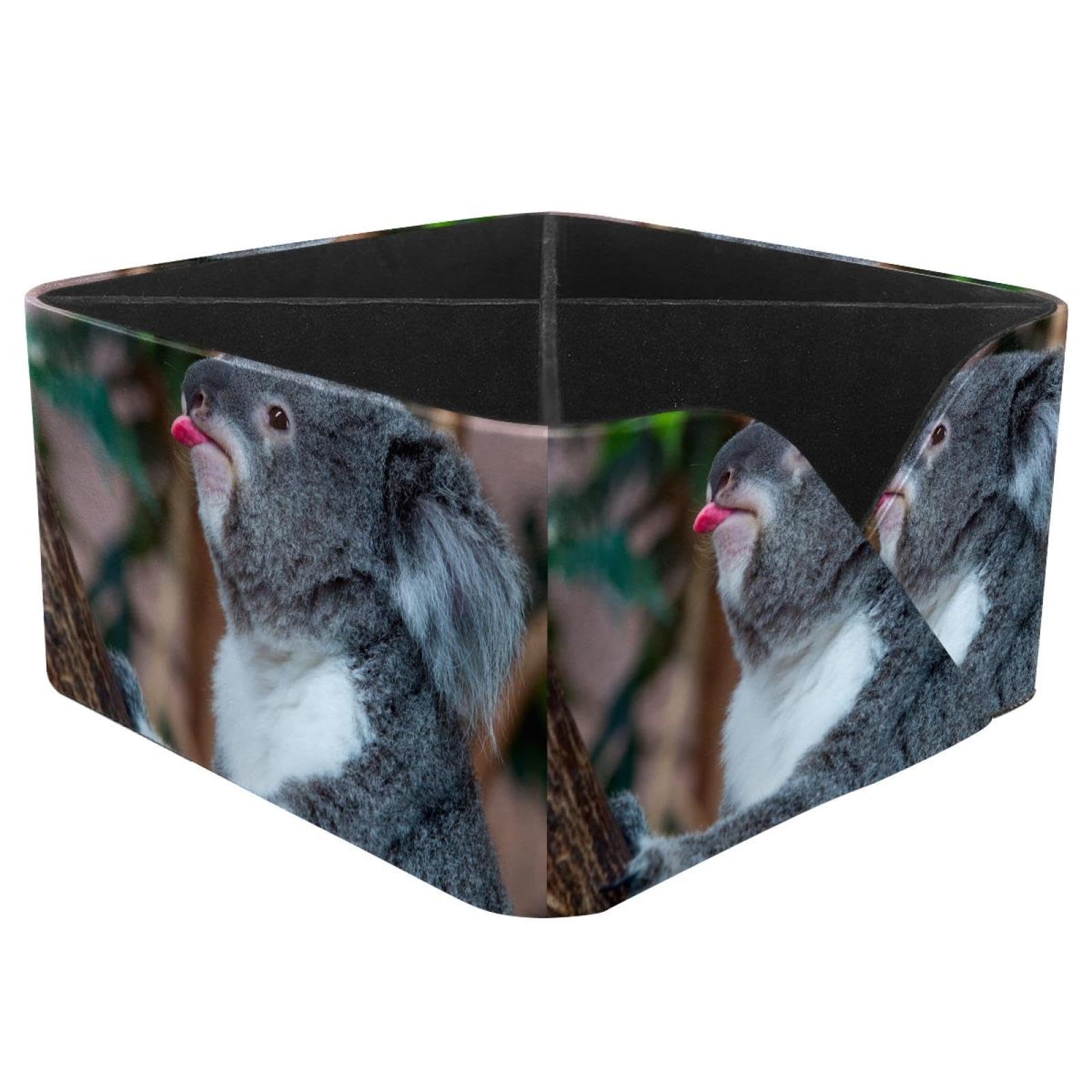KengjuTesu Koala Bear Desktop Organizer Pen Holder, Rectangular Pencil Cup for Office, Study and Makeup Stations