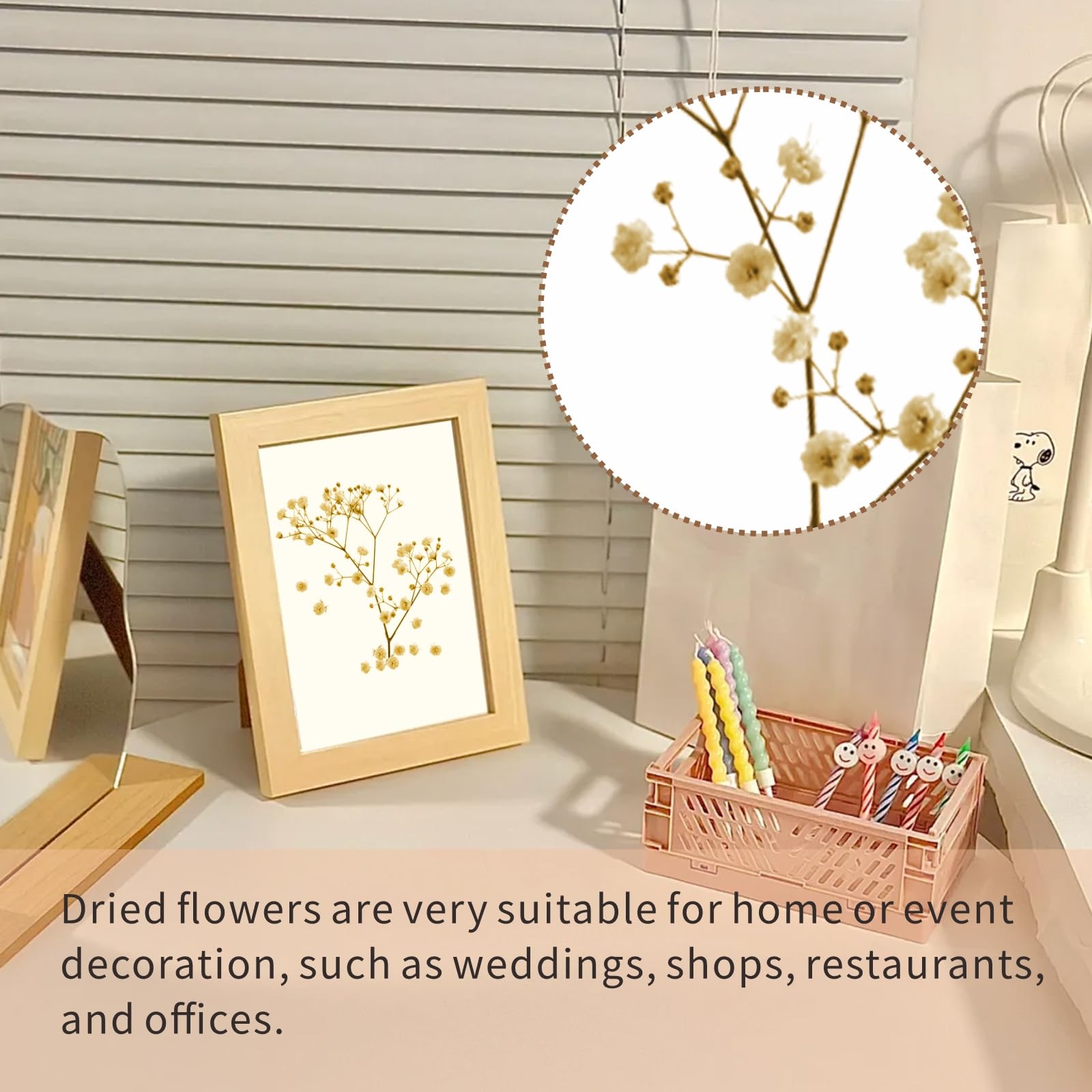 100PCS Dried Pressed Flowers, Natural Dried Gypsophila Mini Breath Flowers for Diy Crafts Candle Resin Jewelry, Nail Art - Image 4