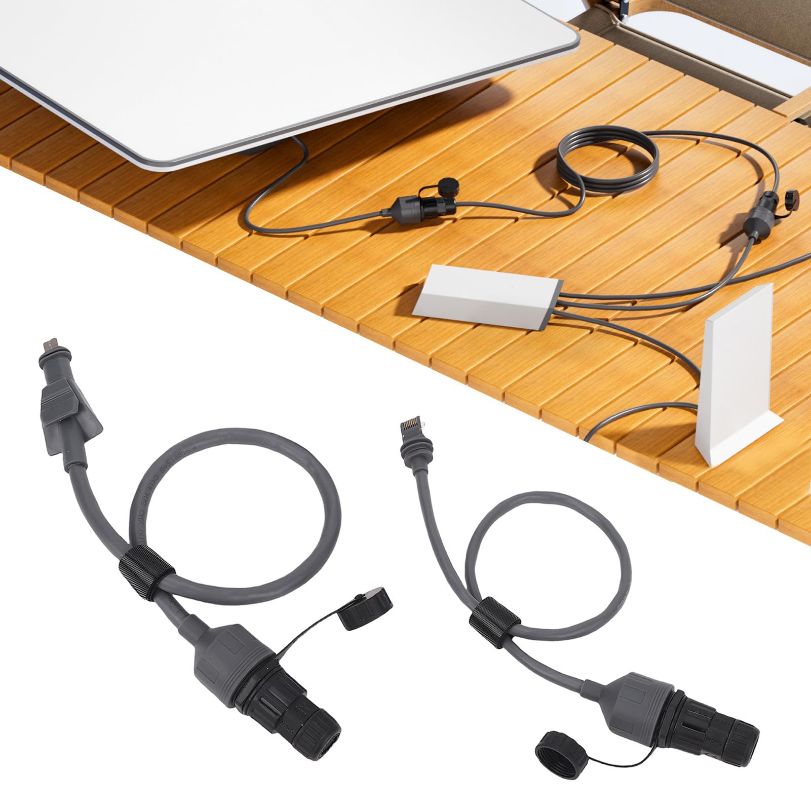 Adapter SPX do RJ45 Ethernet do Płaskiego, Wodoszczelnego Złącza Typu Plug and Play, Kabel Ekranowany 1200Mbps do Osłony i Routera, Stabilne Połączenie, do Użytku na Zewnątrz