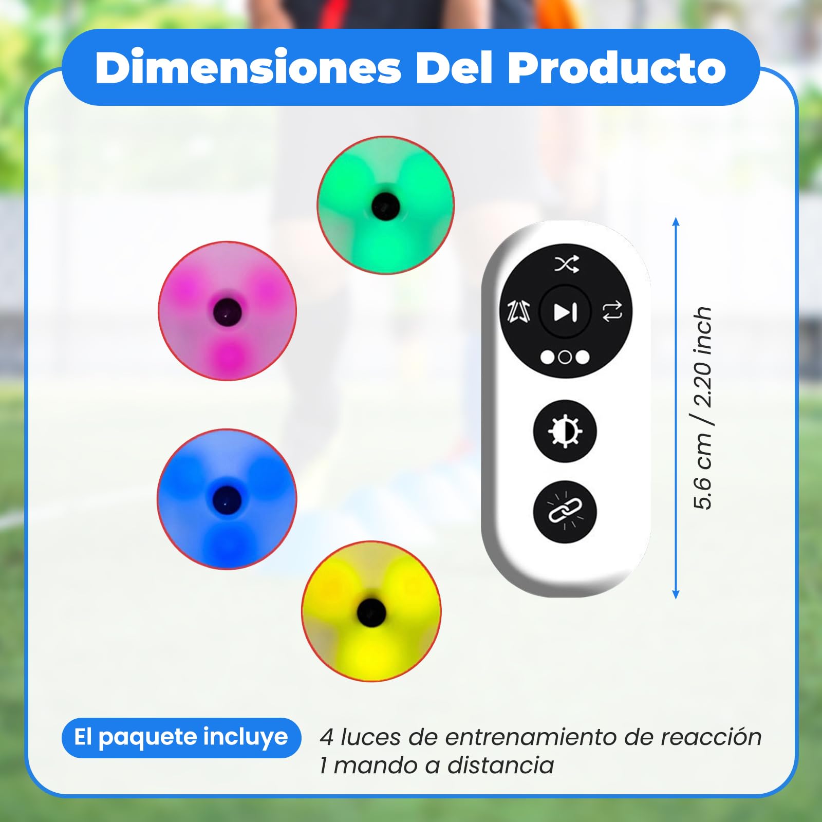 4X Lampes D'entraînement de Réaction avec 4 Lumières D'agilité Sportives Multifonctionnelles pour La Course, Le Football, Le Fitness, Le Saut,