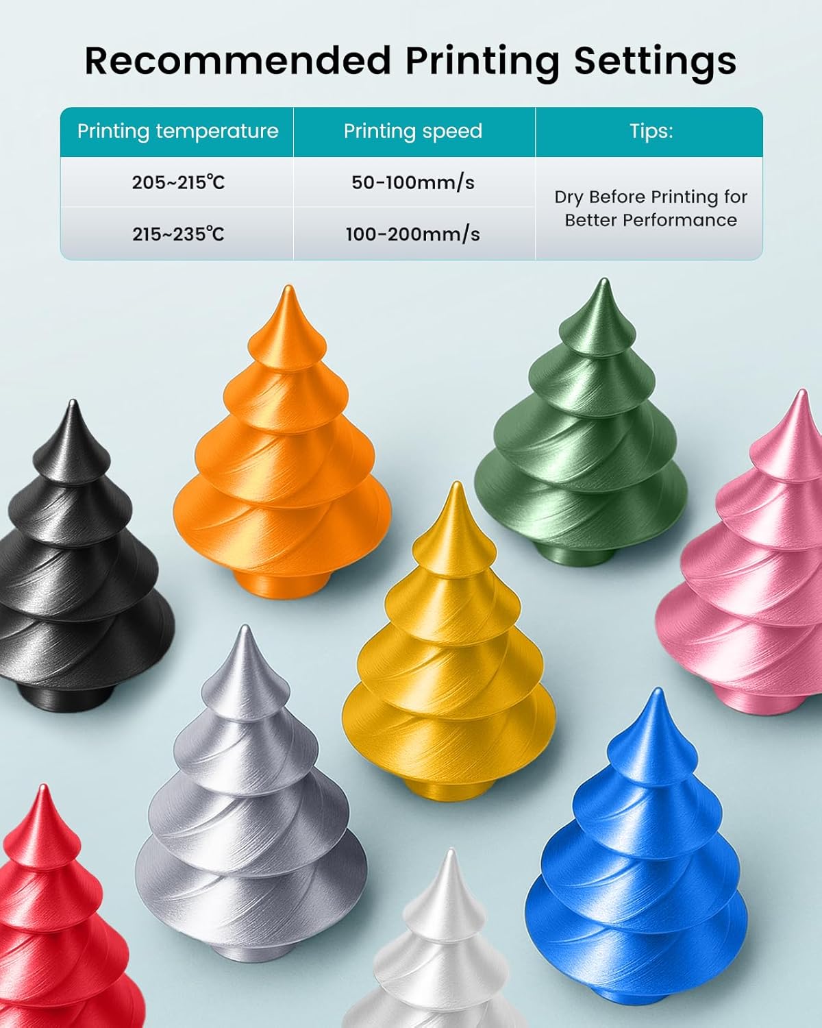 SUNLU Silk PLA+ Filament 1.75mm, Chrome Like Gloss Finish, Smooth Silk Texture, Upgraded Formula for Stable Printing, 1kg(2.2lbs) PLA Plus 3D Printer Filament, Silver - Image 2