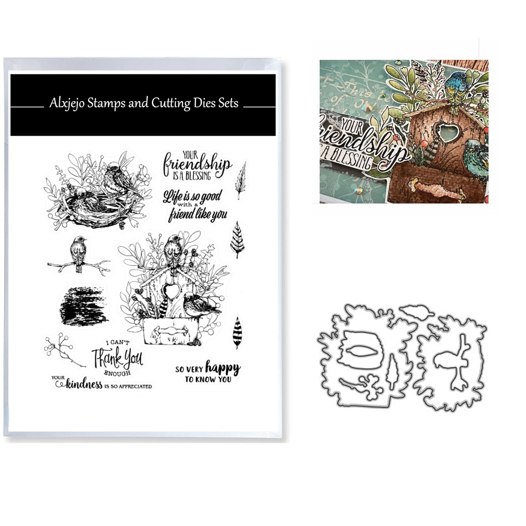 Alxjejo Cutting Dies and Stamps Set 2024-2025-2026,Stamps and die for Card Making for DIY Birthdays, Thanksgiving Day, Valentine's Day, Scrapbooking, Art Craft, Festivals Greeting Card Album