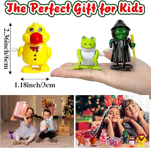 Miniatura 4 de 24 piezas de juguetes de cuerda surtidos de animales a granel, juguete mecánico para saltar y caminar, juguete de cuerda para fiestas de cumpleaños,