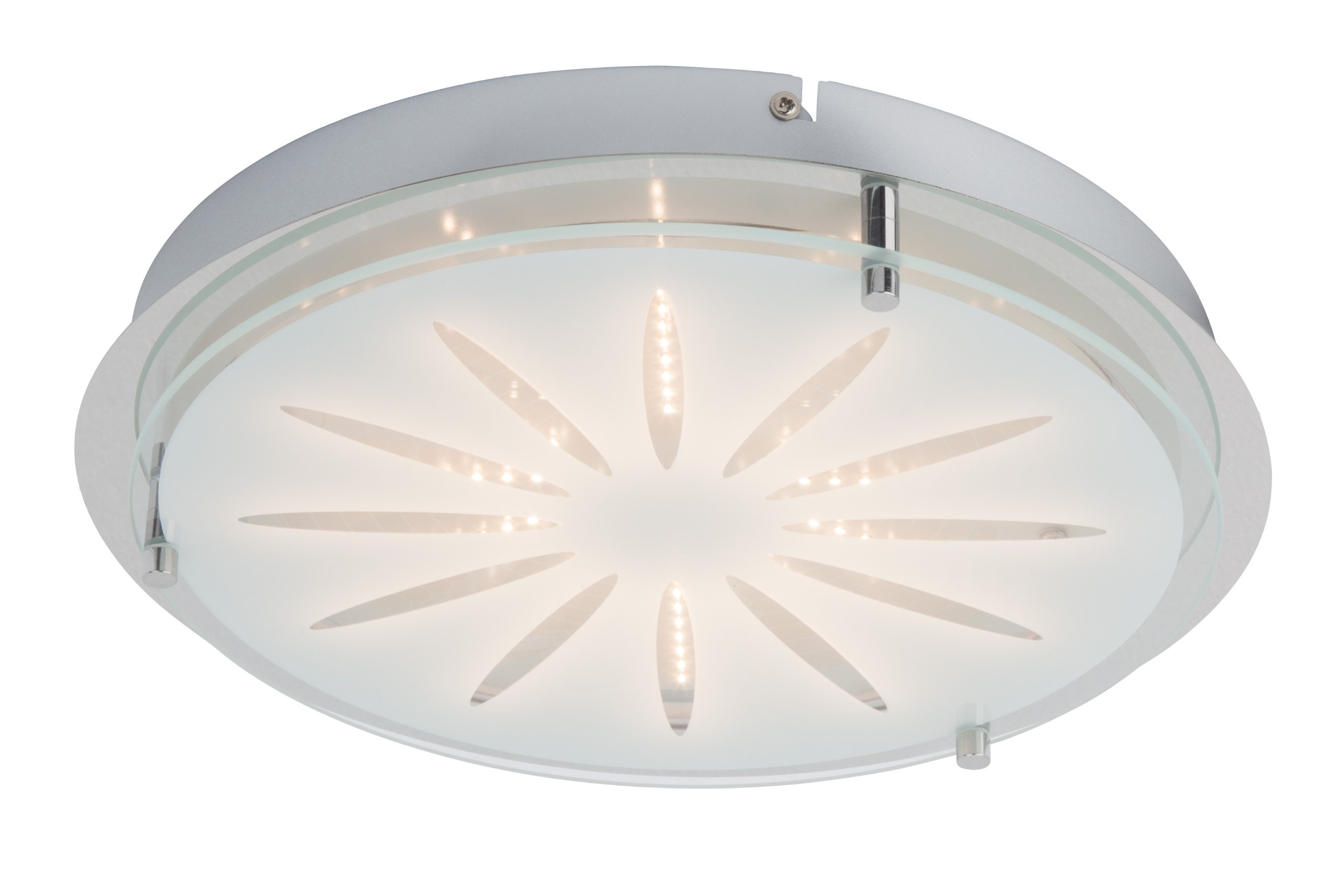 BRILLIANT Lampe Cathleen LED Wand- und Deckenleuchte 33cm chrom | 1x 15W LED integriert (SMD), (1565lm, 3000K) | Funktionale Deckenleuchte, 33cm Durchmesser