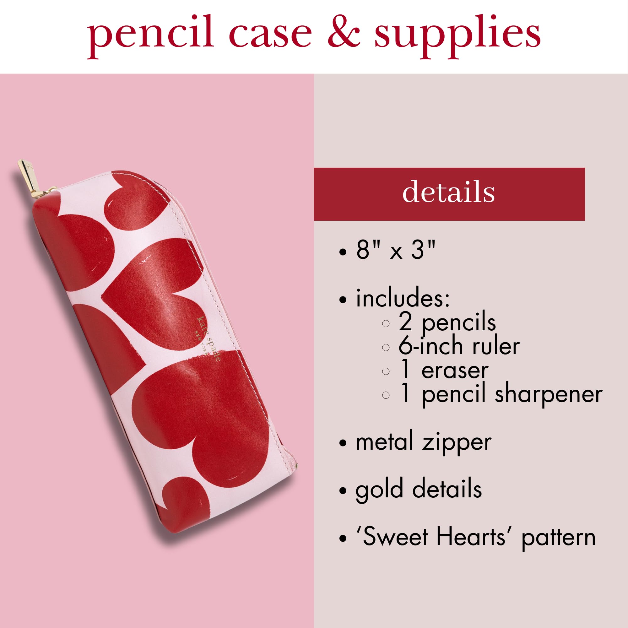 Amazon.com: kate spade new york Pen and Pencil Case with  Kate Spade New York Pen and Pencil Case with School Supplies, Zip Pouch Includes main image 0