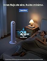 Vista 3 de Dreo Ventilador de torre para dormitorio, ventiladores inteligentes de pie de 25 pies/s, ventilador de piso oscilante de 90° con 4 modos, 4