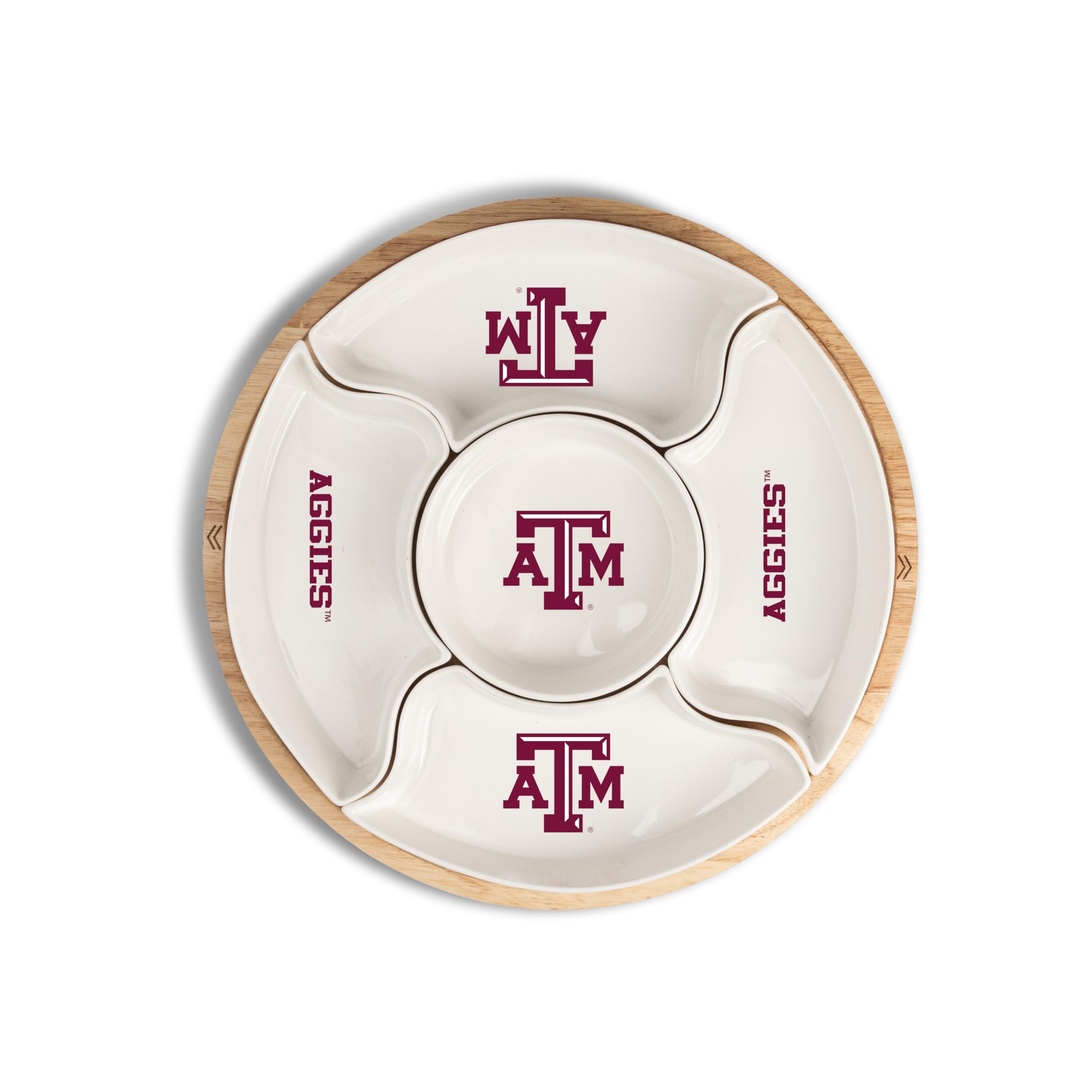 Photo 1 of ***BROKEN***The Memory Company Officially Licensed 16" 5-Section Serving Tray w/Wood, Auburn University