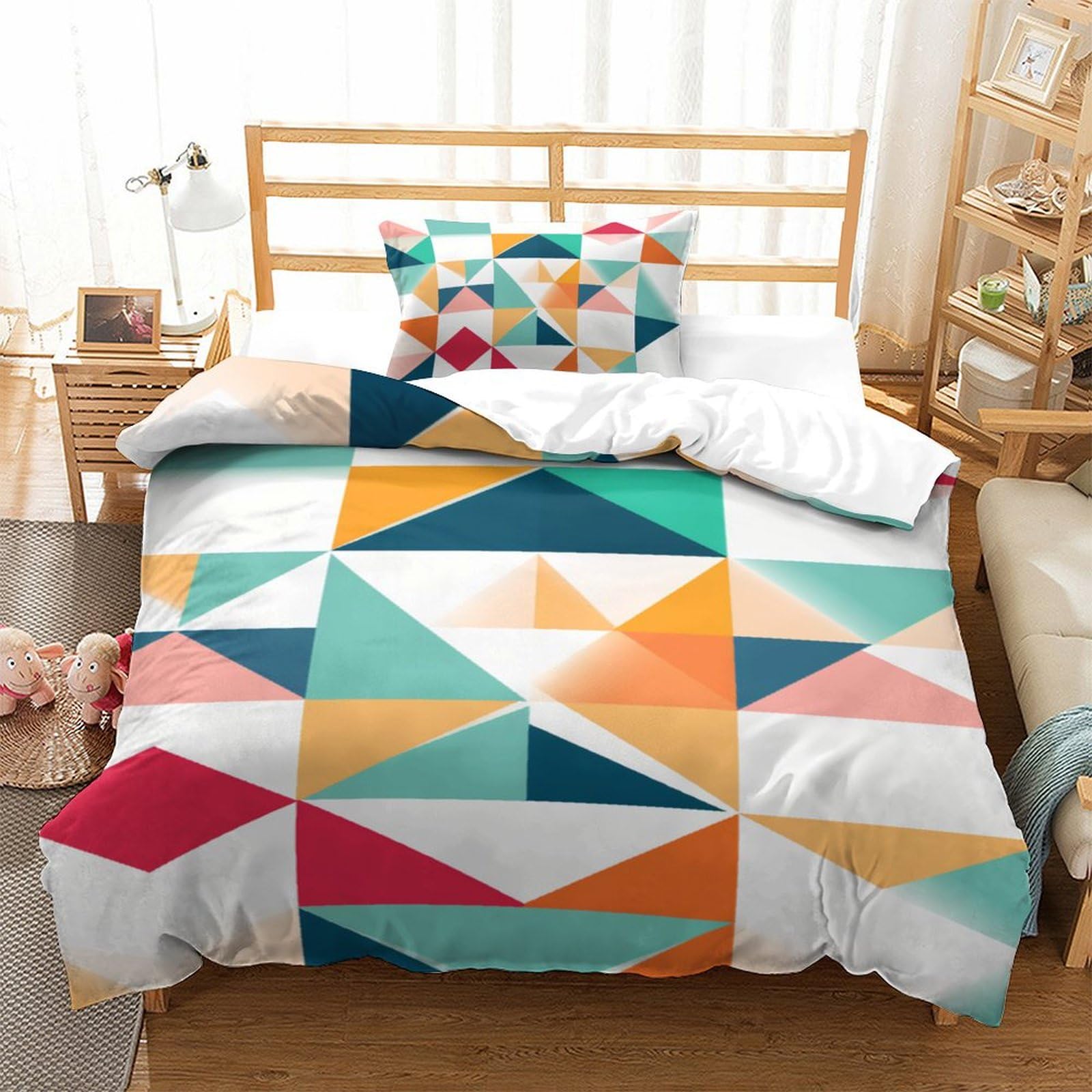 Parure de lit adulte motif géométrique 3D 135x200cm